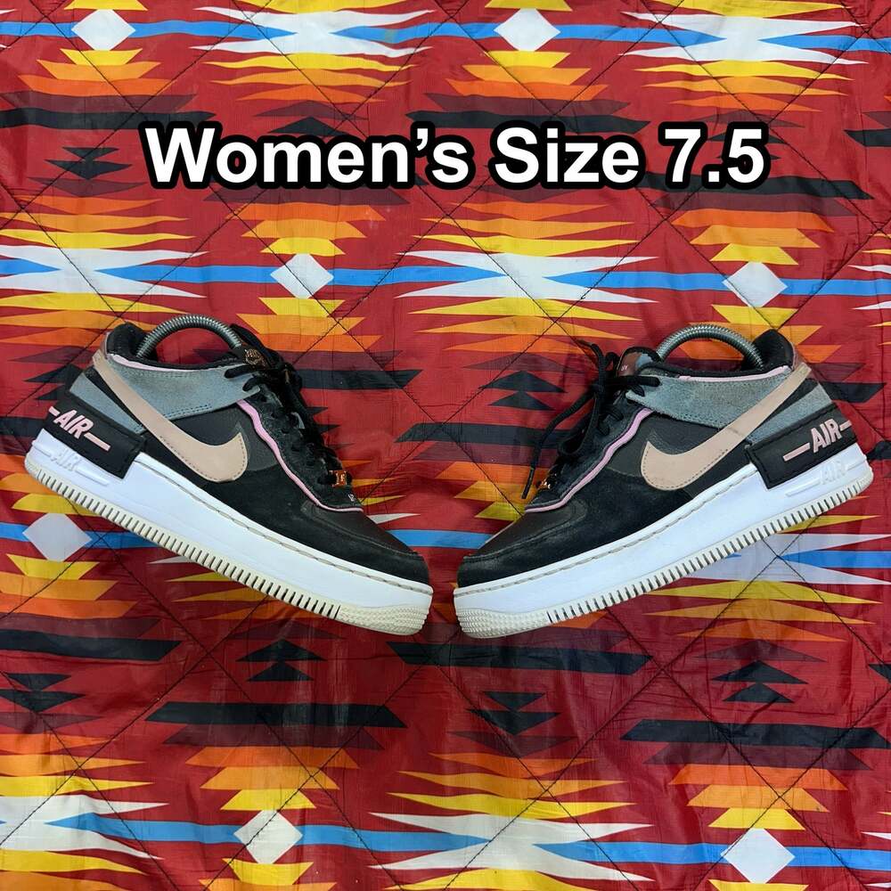 Nike Air Force 1 Shadow Black Light Arctic Pink Women’s Sz 7.5 CU5315-001 Shoes